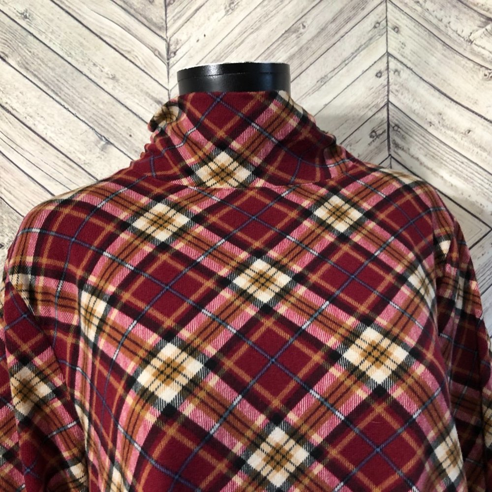 NWT UMgee L TARTAN plaid mock neck knit pullover - Picture 2 of 7